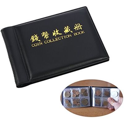 NUOLUX Coin Collection Album 60 Coin Holders Can Hold 50P and 2 Pound Coins Black NUOLUX Coin Collection Album 60 Coin Holders Can Hold 50P and 2 Pound Coins Black