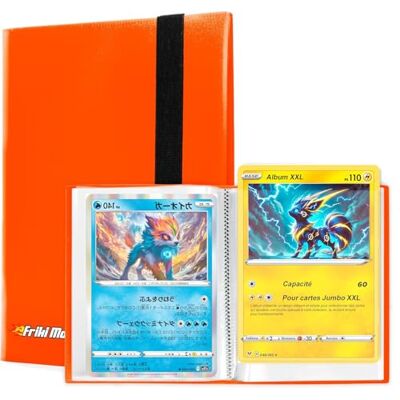 Friki Monkey XXL Jumbo Collection Album for Trading Cards Capacity 60 Genuine GX Promo Cards, VMAX, V or EX, 30 Pages for Jumbo Cards, Album with Sleeves Size 21 x 14.5 cm (Orange) Friki Monkey XXL Jumbo Collection Album for Trading Cards Capacity 60 Genuine GX Promo Cards, VMAX, V or EX, 30 Pages for Jumbo Cards, Album with Sleeves Size 21 x 14.5 cm (Orange)