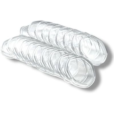 Kollections4you Premium Acrylic Coin Holder Cases for 50p Coins, Clear 7 Sided Capsules, x15 Capsules (No Coin Included) Kollections4you Premium Acrylic Coin Holder Cases for 50p Coins, Clear 7 Sided Capsules, x15 Capsules (No Coin Included)