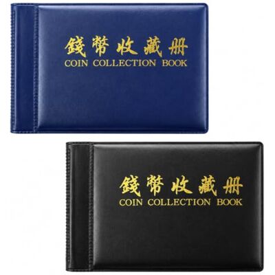 ZHIGAOLTDDENG 2 Pack Coin Collection Album 60 Coin Holders Can Hold 50P and 2 Pound Coins Black and Blue ZHIGAOLTDDENG 2 Pack Coin Collection Album 60 Coin Holders Can Hold 50P and 2 Pound Coins Black and Blue