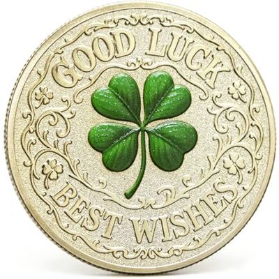 VEPETHOR Good Luck Coin Lucky Coin with Four Leaf Clover Pocket Token, Best Wishes Alloy Collectible Coin with Acrylic Case VEPETHOR Good Luck Coin Lucky Coin with Four Leaf Clover Pocket Token, Best Wishes Alloy Collectible Coin with Acrylic Case