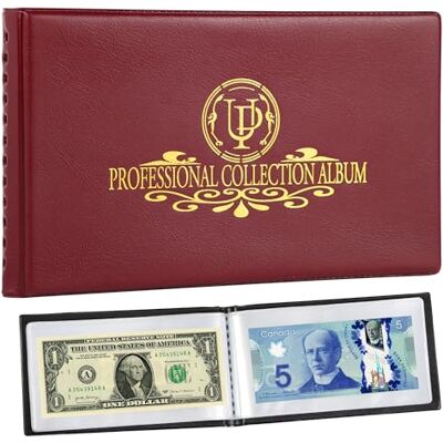 Uncle Paul 40 Pockets Banknote Collecting Album 20 Sheets Clear Currency Bill Holder World Money Storage Book Collection Supplies Double-Sided Pages for Trading Cards Stamps Tickets Red AN04RE Uncle Paul 40 Pockets Banknote Collecting Album 20 Sheets Clear Currency Bill Holder World Money Storage Book Collection Supplies Double-Sided Pages for Trading Cards Stamps Tickets Red AN04RE