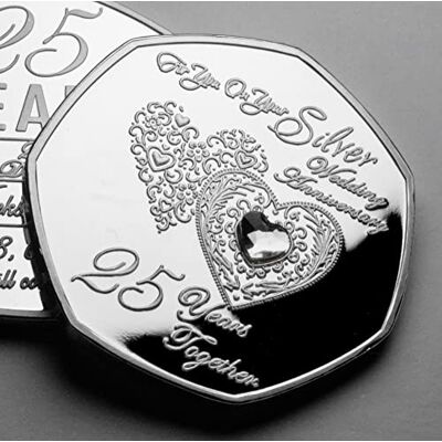 The Commemorative Coin Company On Your 25th Silver Wedding Anniversary Commemorative. Mum/Dad/Parents. 25 Years Together Gift/Present. Days, Hours, Minutes, Seconds The Commemorative Coin Company On Your 25th Silver Wedding Anniversary Commemorative. Mum/Dad/Parents. 25 Years Together Gift/Present. Days, Hours, Minutes, Seconds