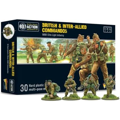Warlord Games British Army & Inter-Allied Commandos 28mm Scale Plastic Miniatures for Bolt Action by Highly Detailed World War 2 Miniatures for Table-top Wargaming Warlord Games British Army & Inter-Allied Commandos 28mm Scale Plastic Miniatures for Bolt Action by Highly Detailed World War 2 Miniatures for Table-top Wargaming