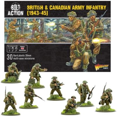 Warlord Games British & Canadian Army Infantry 28mm Scale Plastic Miniatures Bolt Action 28mm Scale Plastic Miniatures Highly Detailed World War 2 Miniatures for Table-top Wargaming by Warlord Games British & Canadian Army Infantry 28mm Scale Plastic Miniatures Bolt Action 28mm Scale Plastic Miniatures Highly Detailed World War 2 Miniatures for Table-top Wargaming by