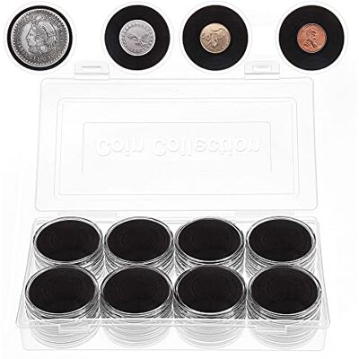 FRIMOONY 46mm Coin Capsules, with Foam Gasket and Plastic Storage Box, for Coin Collection FRIMOONY 46mm Coin Capsules, with Foam Gasket and Plastic Storage Box, for Coin Collection