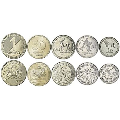 Hobby of Kings 5 Georgia Coins from Europe Old Collectible Georgian Cash Lot Perfect Choice For Your Coin Bank, Holders And Collection Album Hobby of Kings 5 Georgia Coins from Europe Old Collectible Georgian Cash Lot Perfect Choice For Your Coin Bank, Holders And Collection Album