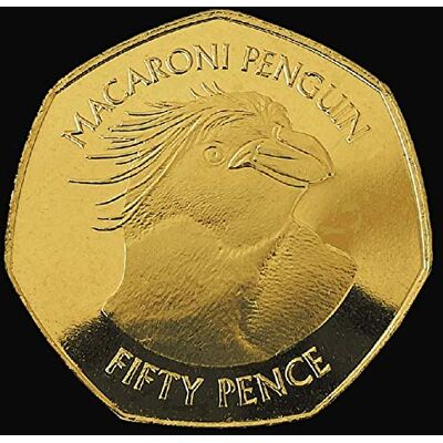 Mint 24ct Gold Plated 2018 FALKLAND ISLANDS Macaroni Penguin Fifty Pence Rare 50p Uncirculated Coin with Airtile Capsule Holder in a Pouch Wallet Mint 24ct Gold Plated 2018 FALKLAND ISLANDS Macaroni Penguin Fifty Pence Rare 50p Uncirculated Coin with Airtile Capsule Holder in a Pouch Wallet