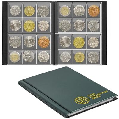 Uncle Paul Coin Collection Album 120 Pockets 30x30mm/1.2x1.2 Inch Grid Storage Holder 10 Sheets Coin Collecting Book for Pounds Penny Cents Euro Green CS0112GR Uncle Paul Coin Collection Album 120 Pockets 30x30mm/1.2x1.2 Inch Grid Storage Holder 10 Sheets Coin Collecting Book for Pounds Penny Cents Euro Green CS0112GR