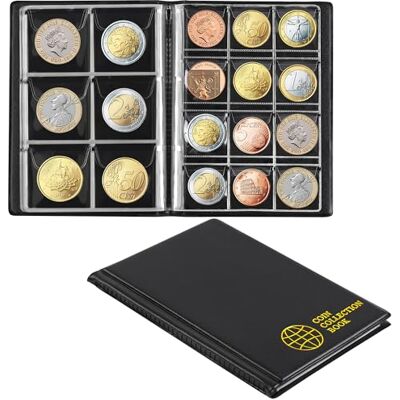 Uncle Paul Coin Collection Album 108 Pockets Mixed 2 Sizes Grid Storage Holder 12 Sheets Coin Collecting Book for Pounds Penny Cents Euro CS01S1BK Uncle Paul Coin Collection Album 108 Pockets Mixed 2 Sizes Grid Storage Holder 12 Sheets Coin Collecting Book for Pounds Penny Cents Euro CS01S1BK