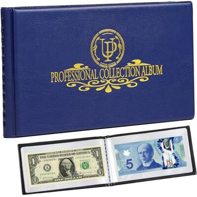 Uncle Paul 40 Pockets Banknote Collecting Album 20 Sheets Clear Currency Bill Holder World Money Storage Book Collection Supplies Double-Sided Pages for Trading Cards Stamps Tickets Blue AN04BL Uncle Paul 40 Pockets Banknote Collecting Album 20 Sheets Clear Currency Bill Holder World Money Storage Book Collection Supplies Double-Sided Pages for Trading Cards Stamps Tickets Blue AN04BL