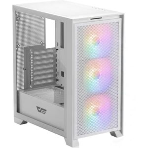 darkFlash ATX Computer PC Case, Pre-Installed 3x120mm Fan, Gaming Computer Case with Mesh Front Panel, Tempered Glass Side Panel Airflow Mid Tower Case (White) darkFlash ATX Computer PC Case, Pre-Installed 3x120mm Fan, Gaming Computer Case with Mesh Front Panel, Tempered Glass Side Panel Airflow Mid Tower Case (White)