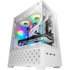Mars Gaming MC-SE2, MicroATX Gaming Case, Frameless Tempered Glass Front and Side, 120mm FRGB Fan, Dual-Chamber Structure, Compact PC Case with Large Internal Capacity, White Mars Gaming MC-SE2, MicroATX Gaming Case, Frameless Tempered Glass Front and Side, 120mm FRGB Fan, Dual-Chamber Structure, Compact PC Case with Large Internal Capacity, White