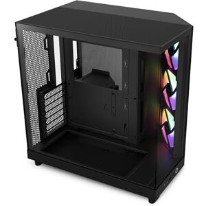 NZXT H6 Flow RGB CC-H61FB-R1 Compact Dual-Chamber Mid-Tower Airflow Case Includes 3 x 120mm RGB Fans Panoramic Glass Panels High-Performance Airflow Panels Cable Management Black NZXT H6 Flow RGB CC-H61FB-R1 Compact Dual-Chamber Mid-Tower Airflow Case Includes 3 x 120mm RGB Fans Panoramic Glass Panels High-Performance Airflow Panels Cable Management Black