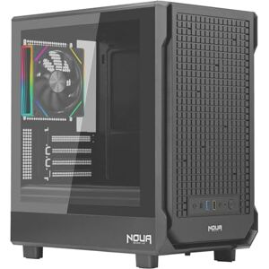 Noua MicroATX LK100 Gaming Case Black, Mesh Front Panel, Tempered Glass Side ARGB 120mm Fan, Liquid Cooling Support, USB 3.0 Ports Mini-ITX Compatibility Noua MicroATX LK100 Gaming Case Black, Mesh Front Panel, Tempered Glass Side ARGB 120mm Fan, Liquid Cooling Support, USB 3.0 Ports Mini-ITX Compatibility