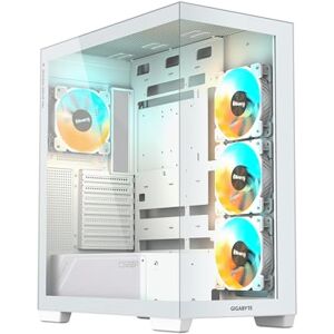 Gigabyte C500 Panoramic Stealth Ice Mid Tower PC Case White, 4x 120mm ARGB PWM Fan, ARGB Hub (5 Devices), 270 Degree Tempered Glass, ATX/mATX/mini-ITX, Supports Upto 360mm Radiators Gigabyte C500 Panoramic Stealth Ice Mid Tower PC Case White, 4x 120mm ARGB PWM Fan, ARGB Hub (5 Devices), 270 Degree Tempered Glass, ATX/mATX/mini-ITX, Supports Upto 360mm Radiators