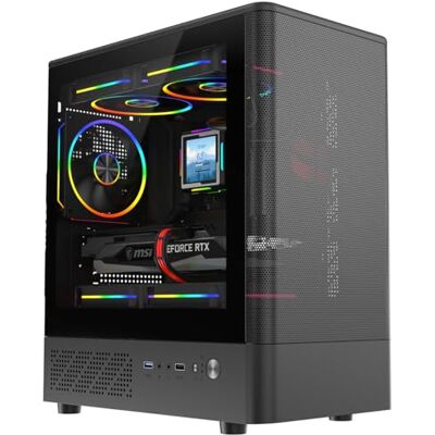 CiT F3 Mesh mATX Gaming PC Case Airflow Gaming Chassis with Tempered Glass Side Panel 3x 120mm ARGB Fans Included Daisy Chain Lighting USB 3.0 + USB 2.0-240mm AIO Support Black CiT F3 Mesh mATX Gaming PC Case Airflow Gaming Chassis with Tempered Glass Side Panel 3x 120mm ARGB Fans Included Daisy Chain Lighting USB 3.0 + USB 2.0-240mm AIO Support Black