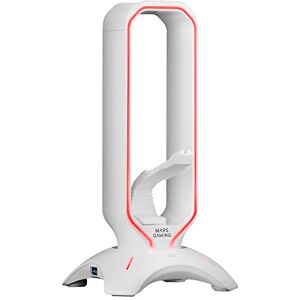 Mars Gaming MHHPRO, Gaming Headset Stand, 2x USB HUB and Bungee Mouse, White Mars Gaming MHHPRO, Gaming Headset Stand, 2x USB HUB and Bungee Mouse, White