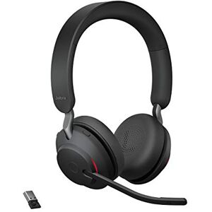 Jabra Evolve2 65 Wireless PC Headset – Noise Cancelling UC Certified Stereo Headphones With Long-Lasting Battery – USB-A Bluetooth Adapter – Black Jabra Evolve2 65 Wireless PC Headset – Noise Cancelling UC Certified Stereo Headphones With Long-Lasting Battery – USB-A Bluetooth Adapter – Black