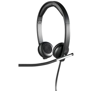 Logitech H650e Wired Headset, Stereo Headphones with Noise-Cancelling Microphone, USB, In-Line Controls, Indicator LED, PC/Mac/Laptop Black Logitech H650e Wired Headset, Stereo Headphones with Noise-Cancelling Microphone, USB, In-Line Controls, Indicator LED, PC/Mac/Laptop Black