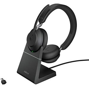Jabra Evolve2 65 Wireless PC Headset with Charging Stand – Noise Cancelling Microsoft Teams Certified Stereo Headphones With Long-Lasting Battery – USB-C Bluetooth Adapter – Black Jabra Evolve2 65 Wireless PC Headset with Charging Stand – Noise Cancelling Microsoft Teams Certified Stereo Headphones With Long-Lasting Battery – USB-C Bluetooth Adapter – Black