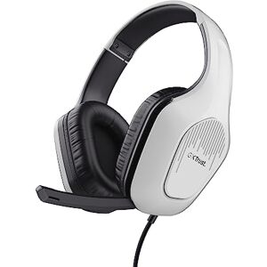 Trust GXT 415W Zirox Lightweight Gaming Headset with 50mm Drivers for PC, Xbox, PS4, PS5, Switch, Mobile, 3.5 mm Jack, 2m Cable, Foldaway Microphone, Over-Ear Wired Headphones White Trust GXT 415W Zirox Lightweight Gaming Headset with 50mm Drivers for PC, Xbox, PS4, PS5, Switch, Mobile, 3.5 mm Jack, 2m Cable, Foldaway Microphone, Over-Ear Wired Headphones White