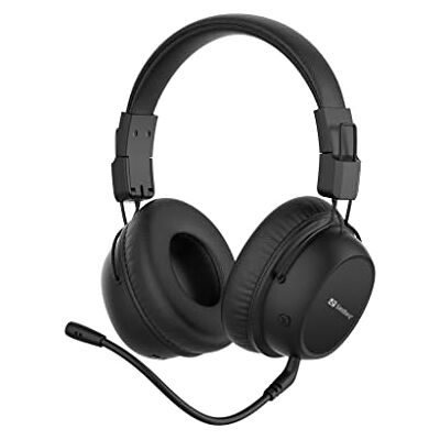 Sandberg Bluetooth Headset ANC FlexMic Bluetooth Headset with Microphone Bluetooth 5.1 Active Noise Cancellation Foldable, Rechargeable Headphones Padded, Wireless Headset 13 H Play Time Sandberg Bluetooth Headset ANC FlexMic Bluetooth Headset with Microphone Bluetooth 5.1 Active Noise Cancellation Foldable, Rechargeable Headphones Padded, Wireless Headset 13 H Play Time