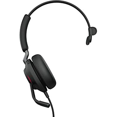 Jabra Evolve2 40 PC Headset – Noise Cancelling Microsoft Teams Certified Mono Headphones With 3-Microphone Call Technology – USB-A Cable – Black Jabra Evolve2 40 PC Headset – Noise Cancelling Microsoft Teams Certified Mono Headphones With 3-Microphone Call Technology – USB-A Cable – Black