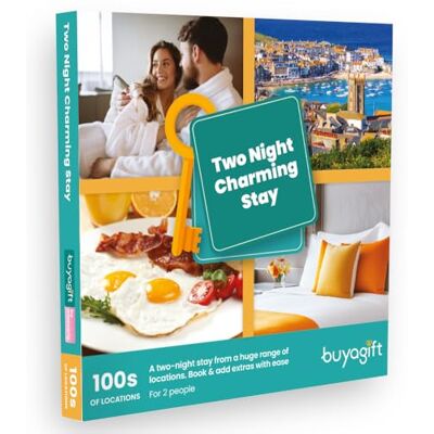 Buyagift Two Night Charming Stay Experience Gift Voucher for Two Relaxing Multi-Night Getaway, Traditional Countryside & Coastal Retreats, Delicious Breakfast, Multiple UK & Europe Venues Buyagift Two Night Charming Stay Experience Gift Voucher for Two Relaxing Multi-Night Getaway, Traditional Countryside & Coastal Retreats, Delicious Breakfast, Multiple UK & Europe Venues