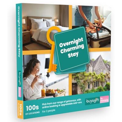 Buyagift Overnight Charming Stay Experience Gift Voucher for Two Relaxing One-Night Getaway, Traditional Countryside & Coastal Retreats, Delicious Breakfast, Multiple UK & Europe Venues Buyagift Overnight Charming Stay Experience Gift Voucher for Two Relaxing One-Night Getaway, Traditional Countryside & Coastal Retreats, Delicious Breakfast, Multiple UK & Europe Venues