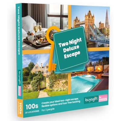 Buyagift Two Night Deluxe Escape Experience Gift Voucher for Two Luxury Multi-Night Getaway, Premium Boutique Townhouses & Coastal Resorts, Delicious Breakfast, Multiple UK & Europe Venues Buyagift Two Night Deluxe Escape Experience Gift Voucher for Two Luxury Multi-Night Getaway, Premium Boutique Townhouses & Coastal Resorts, Delicious Breakfast, Multiple UK & Europe Venues