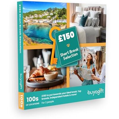 Buyagift £150 Short Break Selection Experience Box UK & Europe Getaways 100s of Hotel Stays for Two, Cosy Country Retreats, Coastal Escapes, Elegant City Stays, 24 Month Validity, UK & Europe Buyagift £150 Short Break Selection Experience Box UK & Europe Getaways 100s of Hotel Stays for Two, Cosy Country Retreats, Coastal Escapes, Elegant City Stays, 24 Month Validity, UK & Europe