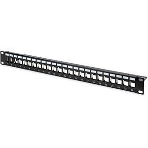 Digitus Patch Panel Modular For Keystone Modules 19-inch 24-port Shielded Rack Mount 1U Black Digitus Patch Panel Modular For Keystone Modules 19-inch 24-port Shielded Rack Mount 1U Black