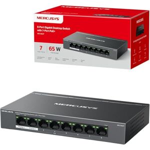 Mercusys MS108GP 8-Port Gigabit Desktop PoE Switch with 7-Port PoE+, 250m Long Range Ethernet Splitter Extender, Compatible with 802.3af/at PDs, up to 65W, Power Management, Isolation Mode, Metal Case Mercusys MS108GP 8-Port Gigabit Desktop PoE Switch with 7-Port PoE+, 250m Long Range Ethernet Splitter Extender, Compatible with 802.3af/at PDs, up to 65W, Power Management, Isolation Mode, Metal Case