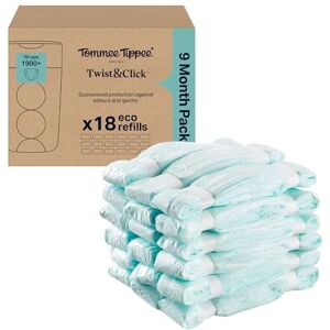 Tommee Tippee Twist & Click Nappy Bin Refills, Pack of 18, each 10.5 metres, Multilayer, Antibacterial* Film, Designed to Slot into Your Existing Twist & Click Nappy Bin Cassette (18 X 10.5m) Tommee Tippee Twist & Click Nappy Bin Refills, Pack of 18, each 10.5 metres, Multilayer, Antibacterial* Film, Designed to Slot into Your Existing Twist & Click Nappy Bin Cassette (18 X 10.5m)