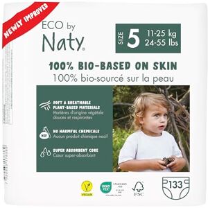 Naty Baby Nappies 100% Plant-Based Materials on Skin, Soft, for Sensitive Skin & Super Absorbent (Size 5, 132 Count) Naty Baby Nappies 100% Plant-Based Materials on Skin, Soft, for Sensitive Skin & Super Absorbent (Size 5, 132 Count)