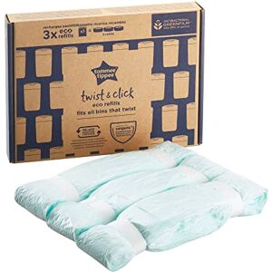 Tommee Tippee Twist & Click Nappy Bin Refills, Pack of 3, Multilayer, Antibacterial* Film, Designed to Slot into Your Existing Twist & Click Nappy Bin Cassette Tommee Tippee Twist & Click Nappy Bin Refills, Pack of 3, Multilayer, Antibacterial* Film, Designed to Slot into Your Existing Twist & Click Nappy Bin Cassette