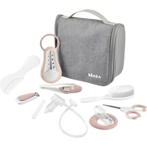 BEABA BÉABA Baby Travel Toiletries Bag – 10 Care Accessories from Birth – Rotating Hook, Compact Size, Double Zip – Thermometers, Nail Clippers, Baby Nasal Aspirator, Brush – Old Pink BEABA BÉABA Baby Travel Toiletries Bag – 10 Care Accessories from Birth – Rotating Hook, Compact Size, Double Zip – Thermometers, Nail Clippers, Baby Nasal Aspirator, Brush – Old Pink