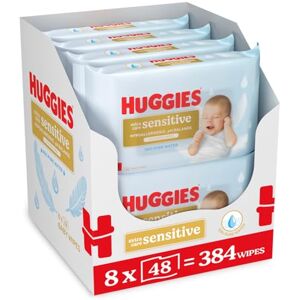 HUGGIES Pure Extra Sensitive Baby Wipes – Plastic Free Wet Wipes, 99% Water, Fragrance Free, Hypoallergenic, Extar soft texture with soft pillows. – 8 Pack (384 Wipes) HUGGIES Pure Extra Sensitive Baby Wipes – Plastic Free Wet Wipes, 99% Water, Fragrance Free, Hypoallergenic, Extar soft texture with soft pillows. – 8 Pack (384 Wipes)