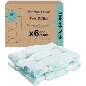 Tommee Tippee Twist and Click Advanced Nappy Bin Eco Refills - Pack of 6 Tommee Tippee Twist and Click Advanced Nappy Bin Eco Refills - Pack of 6