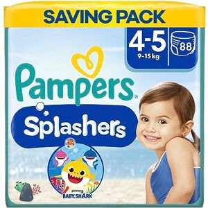 Pampers Splashers Baby Shark Edition Size 4, 88 count, 9kg-15kg, Disposable Swim Nappy Pants, For Secure Protection In The Water Pampers Splashers Baby Shark Edition Size 4, 88 count, 9kg-15kg, Disposable Swim Nappy Pants, For Secure Protection In The Water