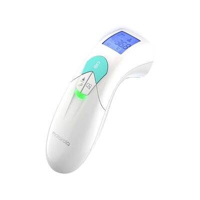 Motorola Baby MBP66NT Digital Contactless Thermometer, Fever Thermometer for Adults and Baby with LCD Display 2 Colours, White Motorola Baby MBP66NT Digital Contactless Thermometer, Fever Thermometer for Adults and Baby with LCD Display 2 Colours, White