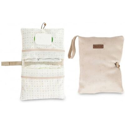 HAMUR HOME Diaper Bag Organizer and Cosmetic Bag 2in1 Small Diaper Bag for On The Go Mom's Diapers Cream Wipes Baby Organizer (Solid Beige) HAMUR HOME Diaper Bag Organizer and Cosmetic Bag 2in1 Small Diaper Bag for On The Go Mom's Diapers Cream Wipes Baby Organizer (Solid Beige)