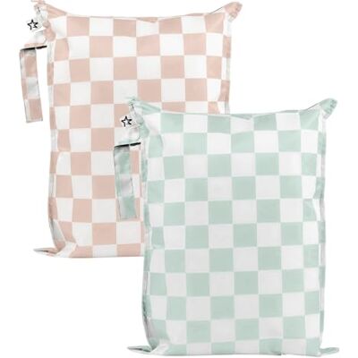 Tiny Twinkle Mess Proof Wet Bags 2-Pack Reusable Waterproof Wet Bags for Swimsuits Baby Clothes Travel & Diaper Bag Tiny Twinkle Mess Proof Wet Bags 2-Pack Reusable Waterproof Wet Bags for Swimsuits Baby Clothes Travel & Diaper Bag