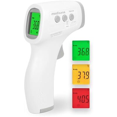 Medisana TM A79 Infrared digital non-contact forehead thermometer rapid scan temperature measurement with fever alarm for newborn and kids, surface and ambient modes, 50-reading memory, LCD Medisana TM A79 Infrared digital non-contact forehead thermometer rapid scan temperature measurement with fever alarm for newborn and kids, surface and ambient modes, 50-reading memory, LCD