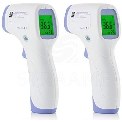 Straame No Touch Infrared Forehead Thermometer Thermometer Suitable for Baby and Adult Indoor and Outdoor Use with Instant Read for Fever, Medical Digital Body (PCS 2) Straame No Touch Infrared Forehead Thermometer Thermometer Suitable for Baby and Adult Indoor and Outdoor Use with Instant Read for Fever, Medical Digital Body (PCS 2)