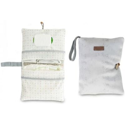 HAMUR HOME Diaper Bag Organizer and Cosmetic Bag 2in1 Small Diaper Bag for On The Go Mom's Diapers Cream Wipes Baby Organizer (Solid Grey) HAMUR HOME Diaper Bag Organizer and Cosmetic Bag 2in1 Small Diaper Bag for On The Go Mom's Diapers Cream Wipes Baby Organizer (Solid Grey)