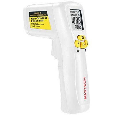 Mastech MS6591P Infrared Digital Thermometer Non-Contact Forehead with 2 measurement modes: Body (32ºC-42ºC) and Surface (0ºC-100ºC) Mastech MS6591P Infrared Digital Thermometer Non-Contact Forehead with 2 measurement modes: Body (32ºC-42ºC) and Surface (0ºC-100ºC)
