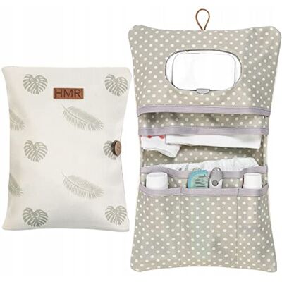 HAMUR HOME Diaper Bag Organizer and Cosmetic Bag 2in1 Small Diaper Bag for On The Go Mom's Diapers Cream Wipes Baby Organizer (Leaves) HAMUR HOME Diaper Bag Organizer and Cosmetic Bag 2in1 Small Diaper Bag for On The Go Mom's Diapers Cream Wipes Baby Organizer (Leaves)