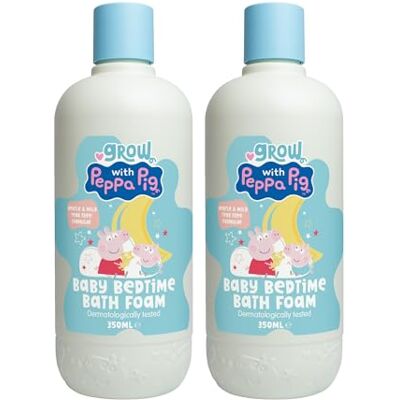 Peppa Pig Bedtime Bath Foam 2x350ml Chamomile, Coconut & Peach Bubble Bath & Baby Wash Lavender & Chamomile Extract Hypoallergenic & Dermatologically Approved Tear-Free Formula Peppa Pig Bedtime Bath Foam 2x350ml Chamomile, Coconut & Peach Bubble Bath & Baby Wash Lavender & Chamomile Extract Hypoallergenic & Dermatologically Approved Tear-Free Formula
